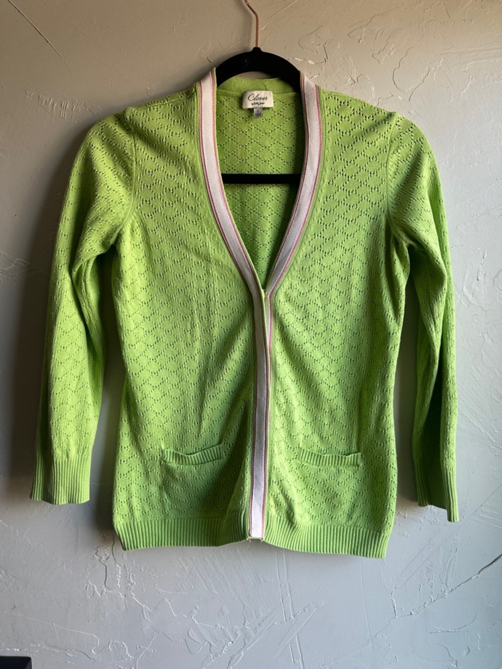 Clover Bobby Jones Silk Blend Cardigan Green Tenniscore Preppy Country Club‎ S